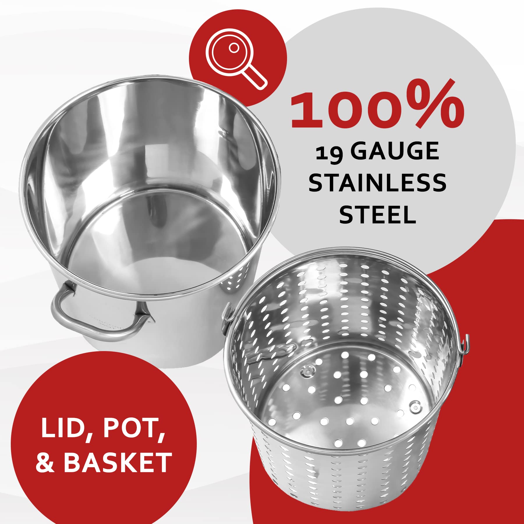 Amazon.com: CONCORD 36 QT Stainless Steel Stock Pot w/Basket